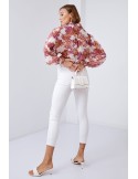 White denim pants with holes 20406 - Online store - Boutique